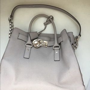 Michael Kors gray/ silver handbag.
